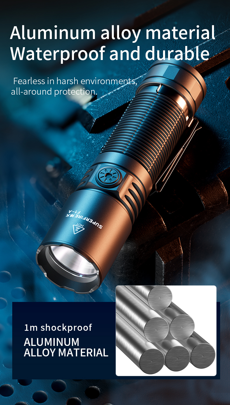 Details of SUPERFIRE F1-A High Power Flashlight