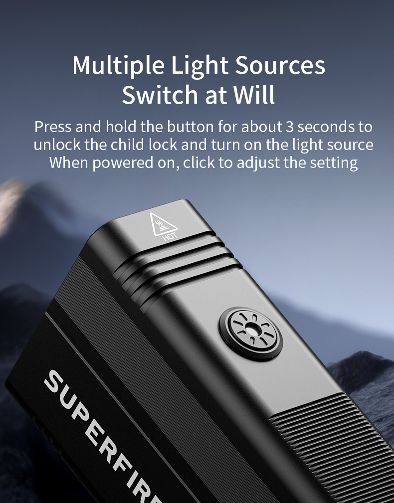 Details of Superfire M33-high-power-flashlight