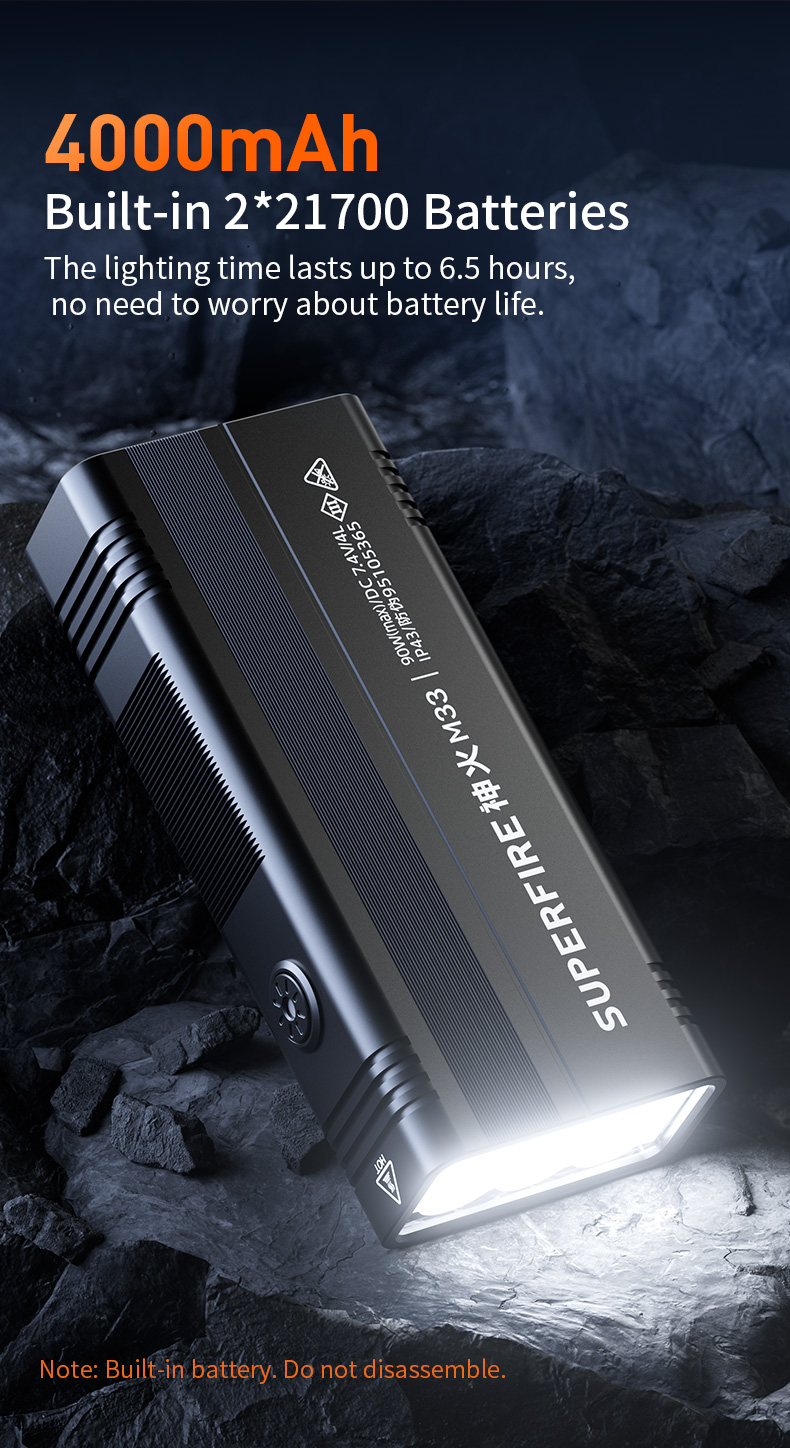 Details of Superfire M33-high-power-flashlight