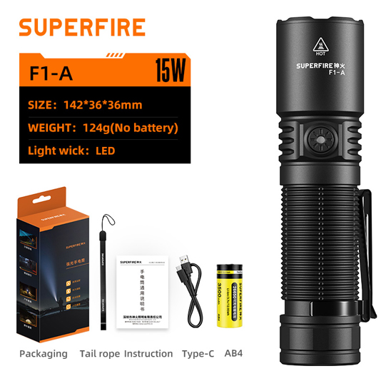 SUPERFIRE F1-A High Power Flashlight