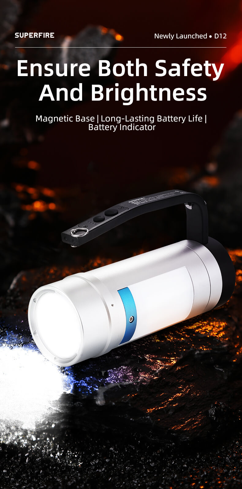 SUPERFIRE D12 Explosion-Proof Portable Searchlight Details