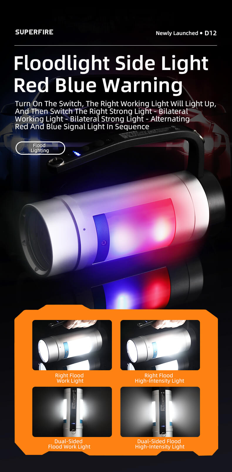 SUPERFIRE D12 Explosion-Proof Portable Searchlight Details