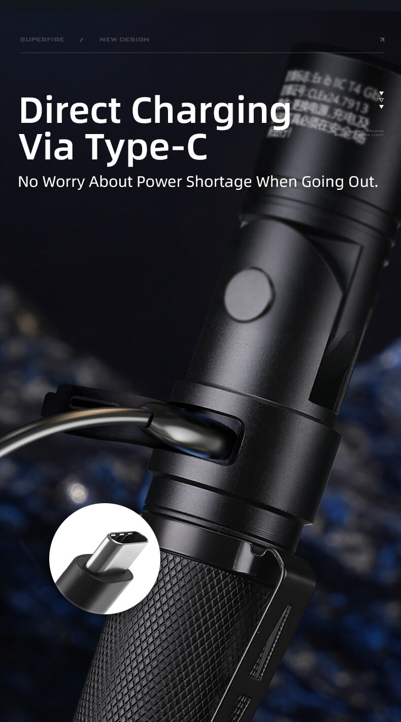 SUPERFIRE EP08 Angle Anti-Explosion Flashlight - 270 Lumens LED Safety Light Details