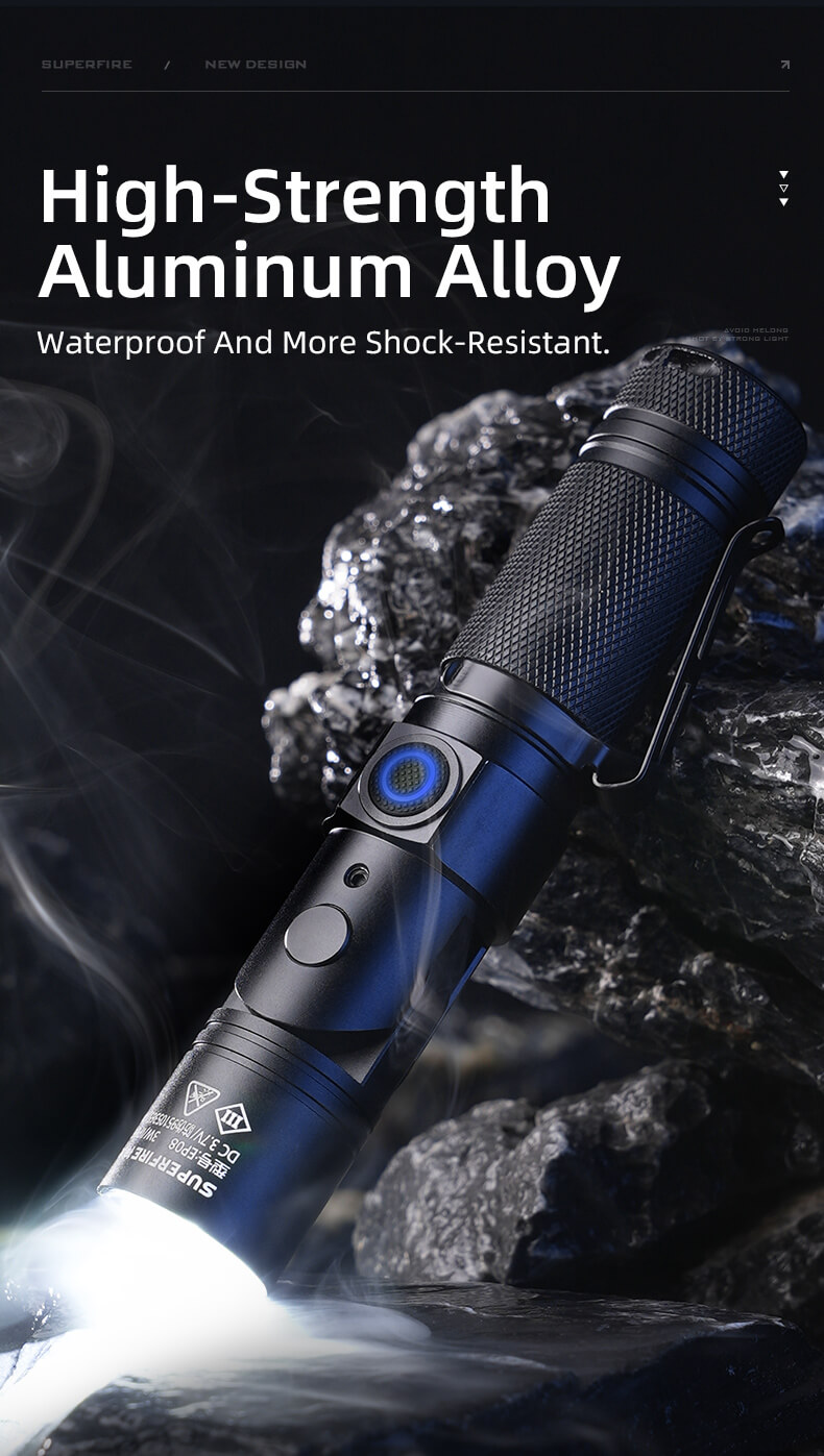 SUPERFIRE EP08 Angle Anti-Explosion Flashlight - 270 Lumens LED Safety Light Details