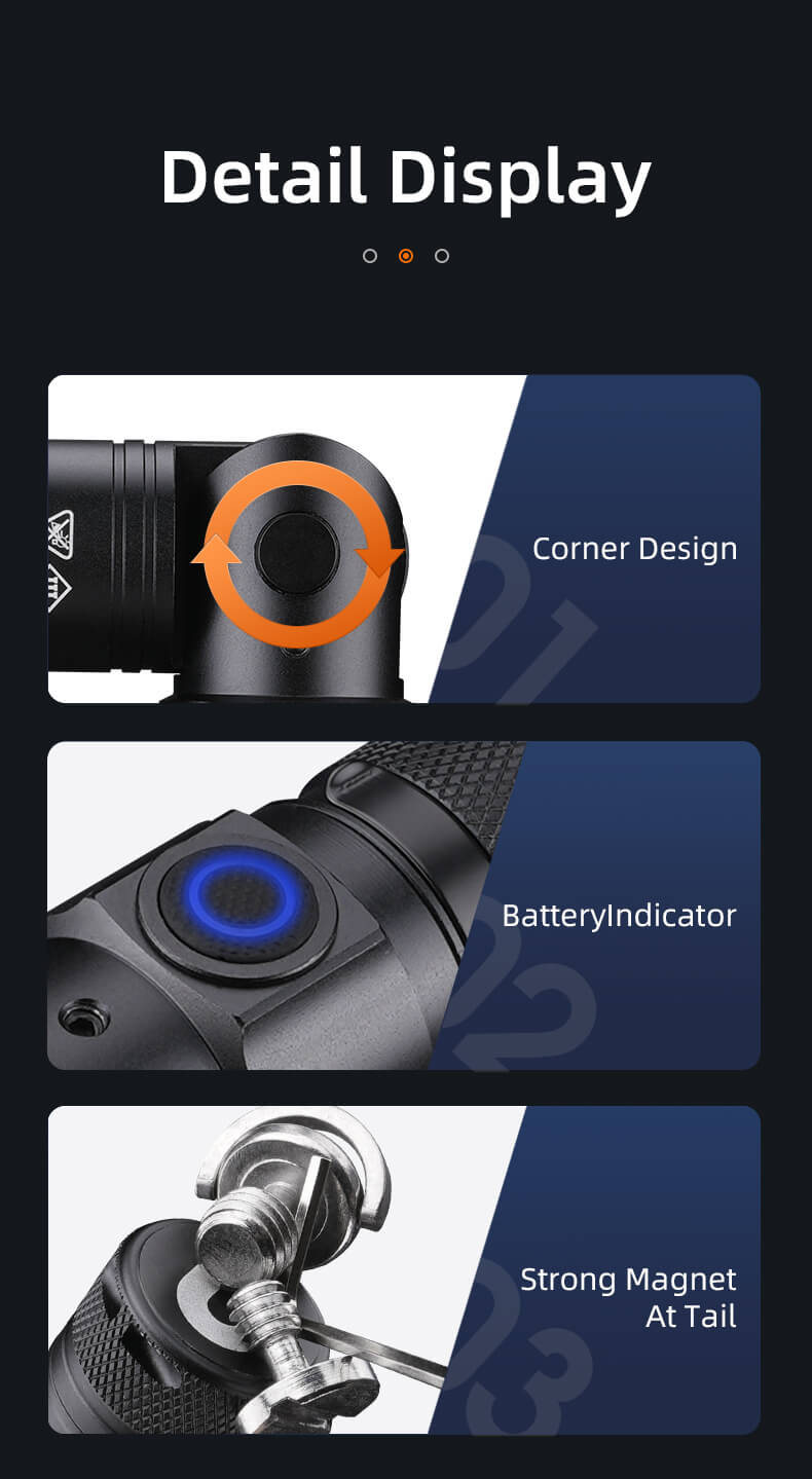 SUPERFIRE EP08 Angle Anti-Explosion Flashlight - 270 Lumens LED Safety Light Details