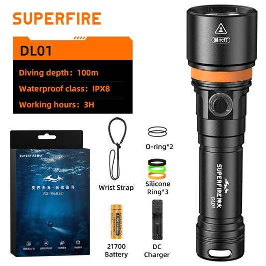 superfire dl01 21700 diving flashlight 2