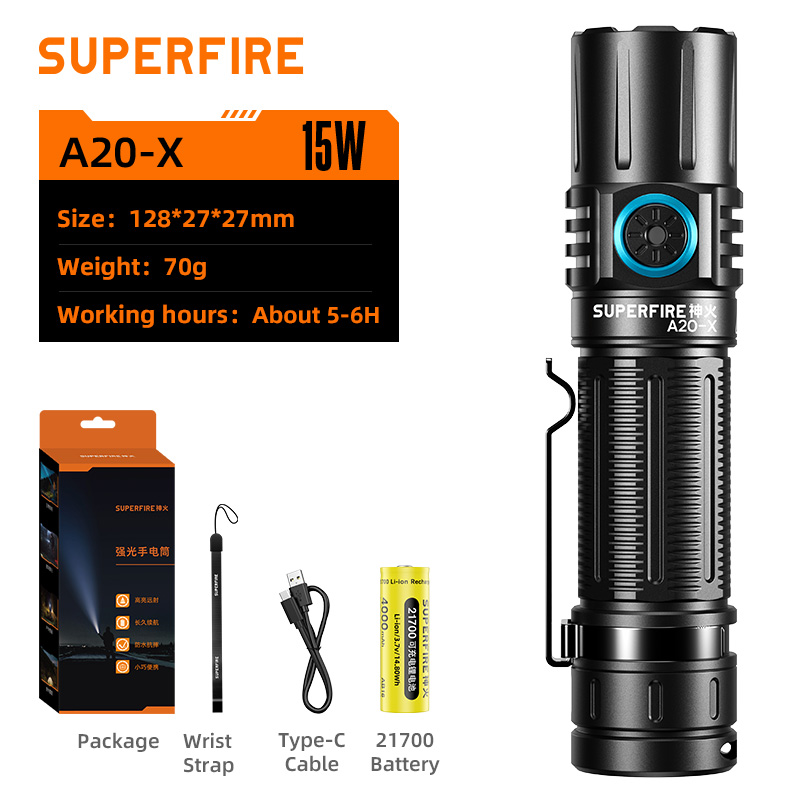 SUPERFIRE A20-X High-Powered Flashlight