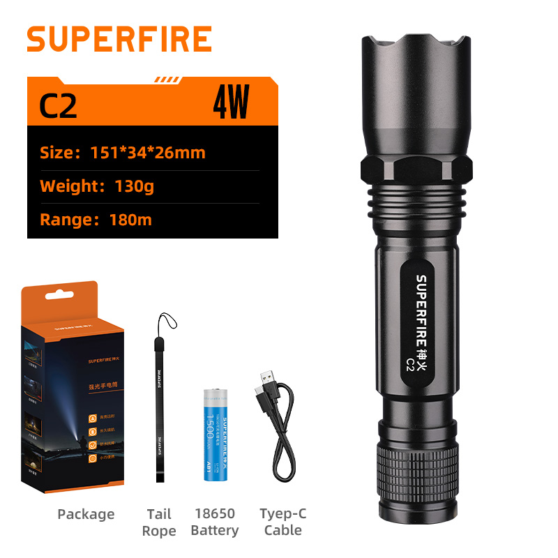 SUPERFIRE C2 High-Powered Flashlight