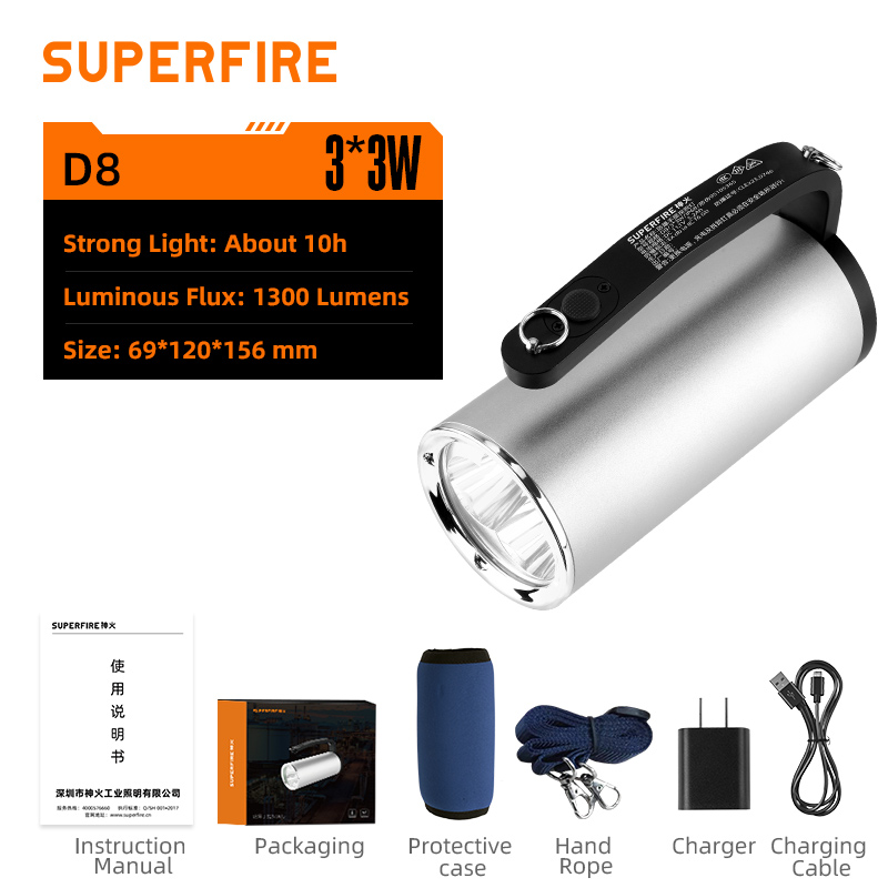 SUPERFIRE D8 Explosion Proof Flashlight