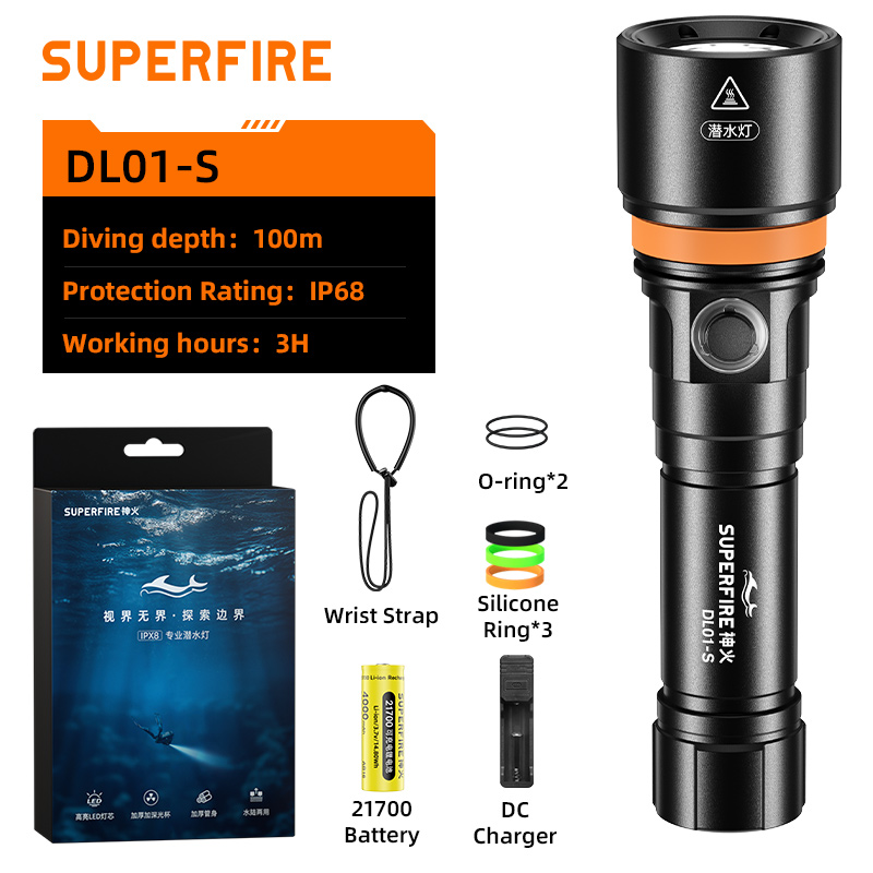 SUPERFIRE DL01-S Diving Flashlight