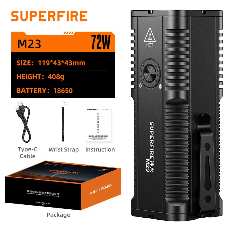 SUPERFIRE M23 High-Powered Flashlight